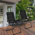 2 Pack Folding Patio Chairs, 7 Position Adjustable Outdoor Sling Recliner Camping Chairs