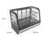 KoolMore 35 inch NSF Commercial Countertop Refrigerator Display Case, 5.6 Cu. Ft., Black And Stainless Steel - CDC-5C-BK