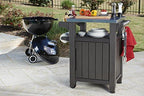 Keter Unity Outdoor Storage Table And Cabinet, 40 Gallons, Espresso Brown