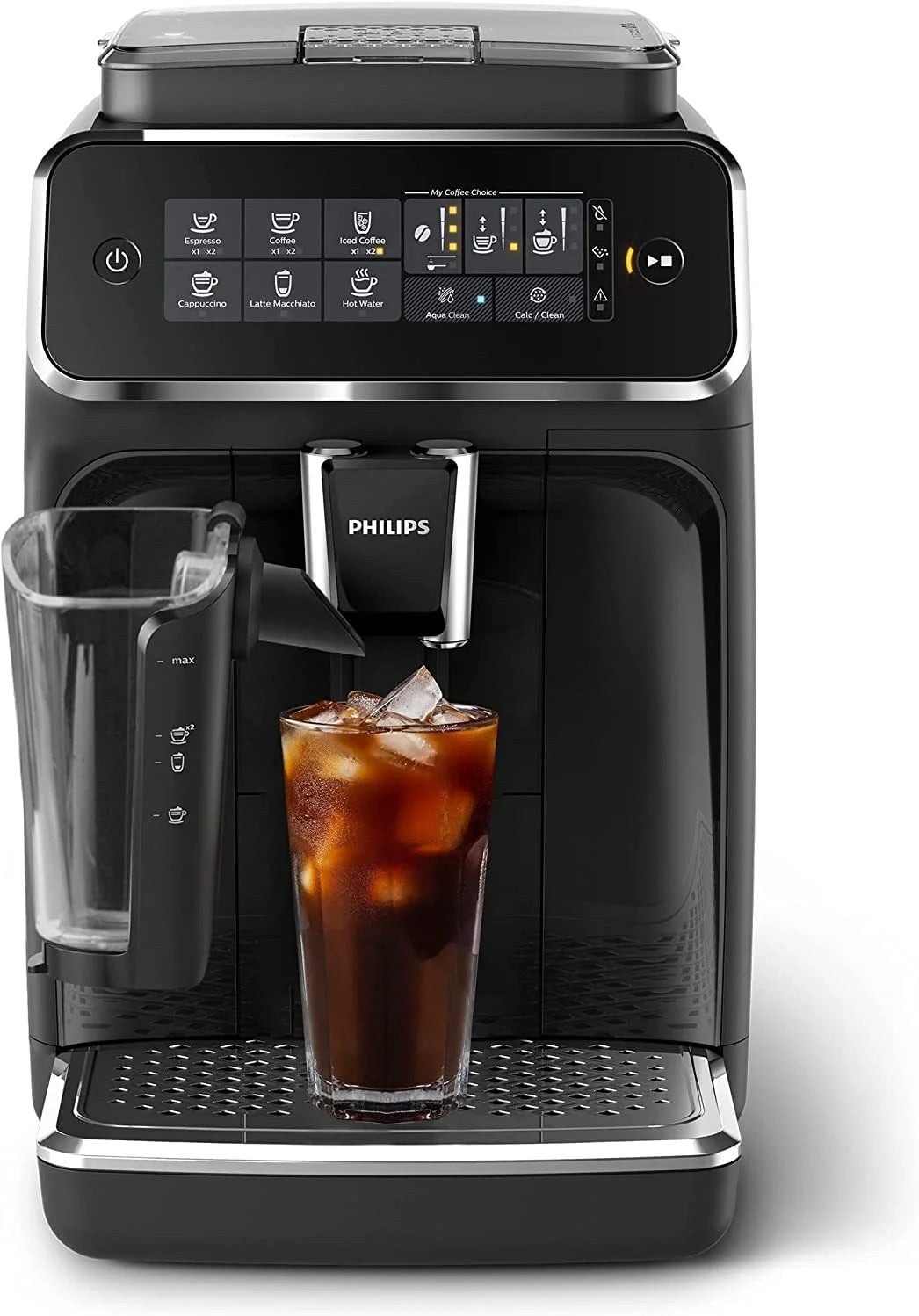 PHILIPS 3200 Series Fully Automatic Espresso Machine With LatteGo And Iced Coffee, Black - EP3241/74