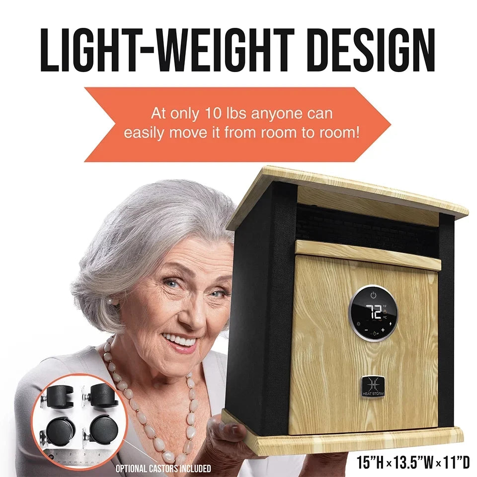 Heat Storm Logan Deluxe Infrared 1500W Space Heater, Black - HS-1500-ILOD-B