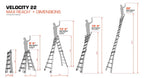 Little Giant Aluminum Multi-Use Ladder, Type 1A 300 lbs. Rated - Model 22
