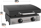 Blackstone 22 inch Tabletop Griddle With Hood, Stainless Steel Front Plate, Black - 1813