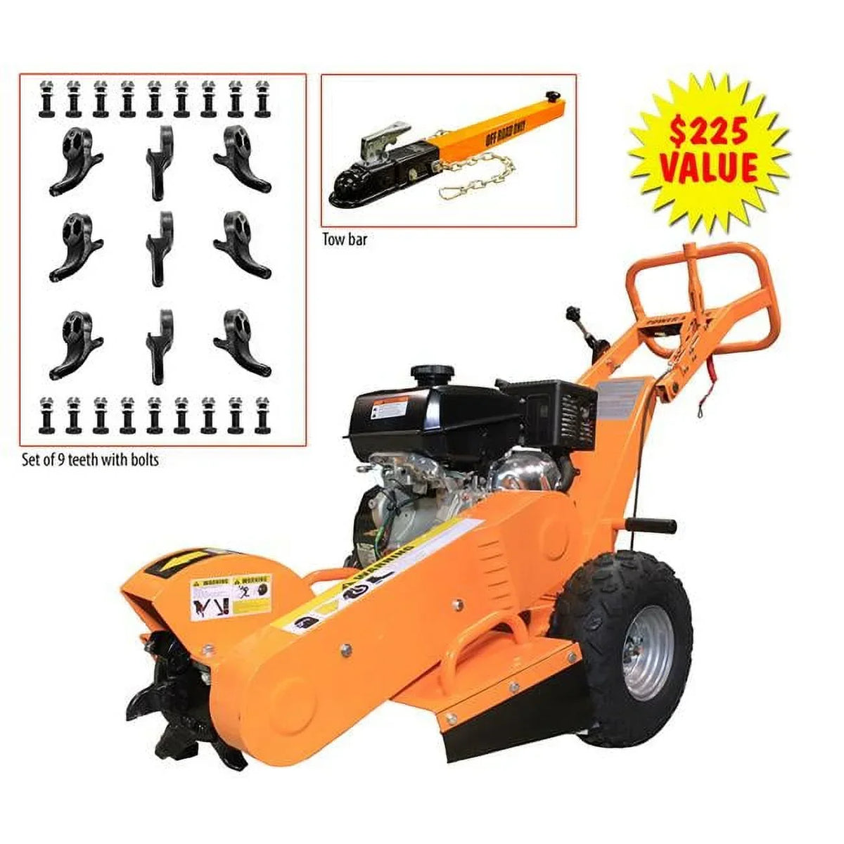 PowerKing Stump Grinder 12 in. x 3.5 in. With Kohler Command Pro Gas Engine CH440 - PK0803V