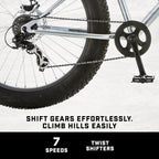 Mongoose Malus Adult Fat Tire Mountain Bike, 26-Inch Wheels, 4-Inch Tires, 7-Speed - R5714C