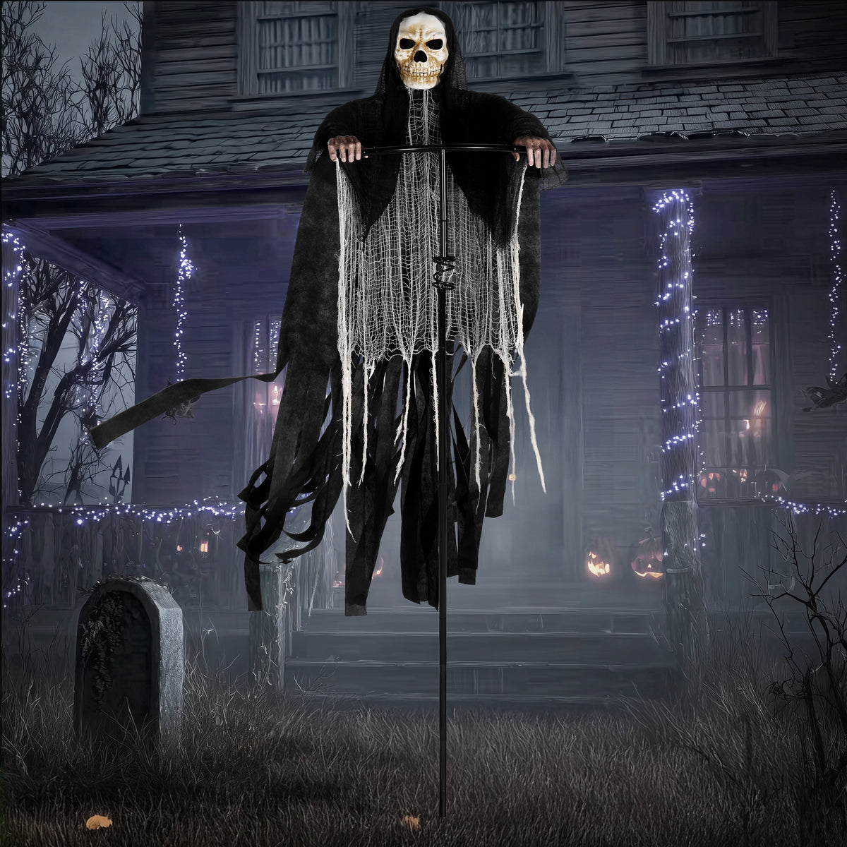 Joyfy Halloween Decorations Outdoor, Sound Activated with LED Eyes & Sound & Motion, Decor for Yard Farm Garden Indoor Haunted House