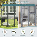 Outdoor Wooden Cat Catio Enclosure, 71 x 38 x 71 in, 7 Platforms, Grey