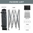 Aoodor Pop Up Canopy 12'x12' With Removable Mesh Sidewalls - Black