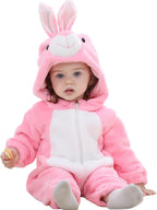 WIBACKER Infant Toddler Dinosaur Animal Fancy Dress Costume Baby Winter Flannel Hooded Romper Christmas Halloween Cosplay Jumpsuit