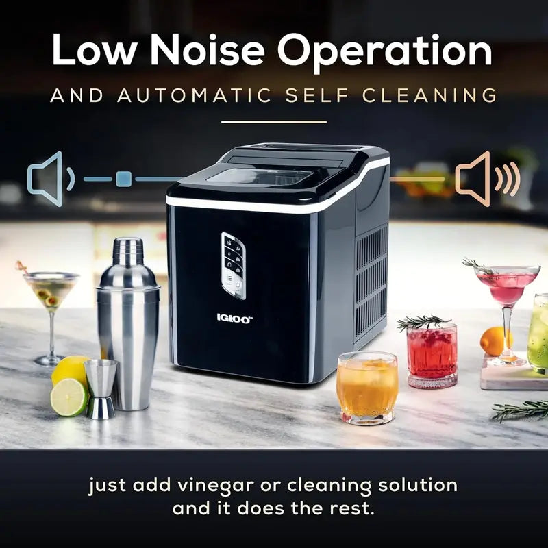 Igloo Portable Automatic Ice Maker, 26 lbs/Day, 1.5-Quart Water Tank - Self-Cleaning