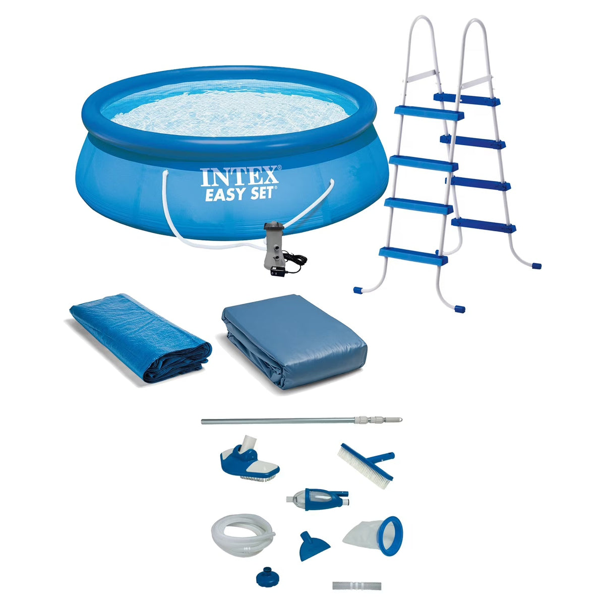 INTEX Easy Set Inflatable Round Pool, 15 ft x 48 in - Filter Pump And Accessories