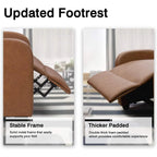 PU Leather Recliner Chair, 27.6 x 35.8 x 38.6 in, 3 Reclining Positions