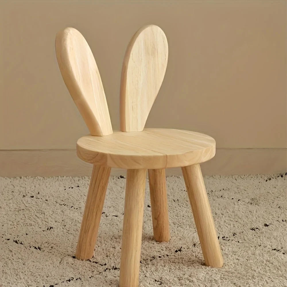 Ecoboom Wooden Rabbit Ears Stools, 2pcs - Rubber Wood