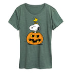 Peanuts - Snoopy Woodstock Pumpkin Women's Short Sleeve Graphic T-Shirt