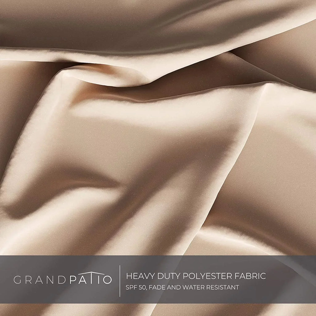 Grand Patio 10x10 ft Deluxe Aluminium Offset Umbrella With Base, Champagne - Napoli