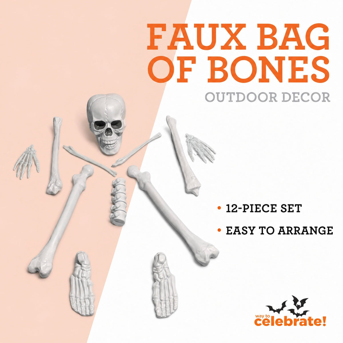 Faux Bag of Bones, 12 Pieces, Halloween by Way To Celebrate