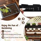 DORTALA Kids Potting Bench Mud Kitchen, Fir Wood, 4 Pots, 28 x 16 x 36 in