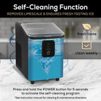Igloo Self-Cleaning Countertop Ice Maker, 26 lbs. Per Day, 8 Pieces Every 7-8 Minutes, Aqua