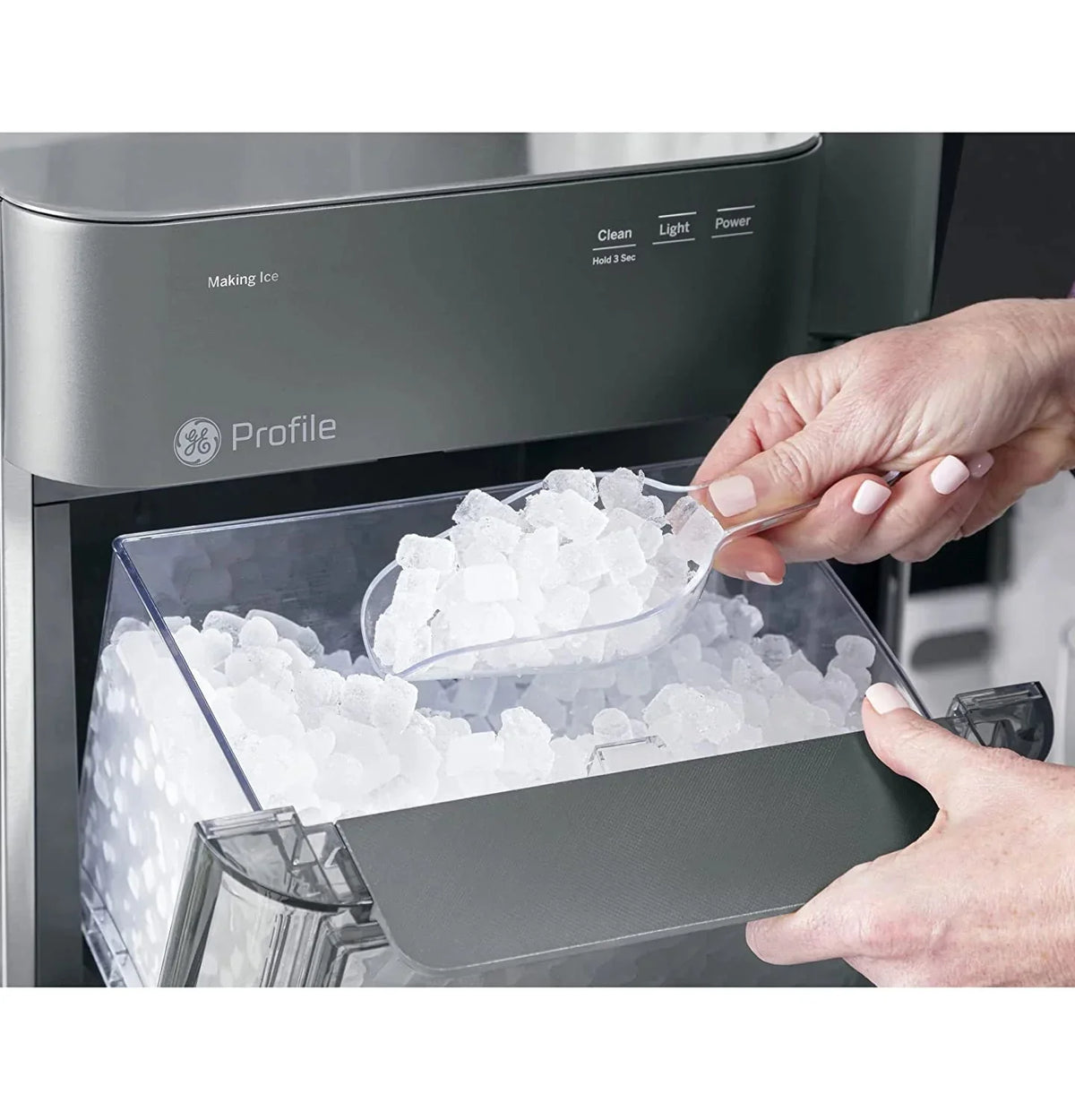 GE Profile Opal 2.0 Nugget Ice Maker, 24 Pounds Per Day, Black Stainless - XPIO23BCBT