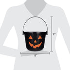 Light-Up Jack-o'-Lantern Trick-or-Treat Bucket, Black, 6.5", Halloween by Way To Celebrate