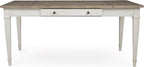 Signature Design by Ashley Rectangular Dining Table With Storage, White & Light Brown, 36in W x 66in D x 30.25in H - Skempton