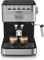 BLACK+DECKER 15-Bar Semi-Automatic Espresso And Cappuccino Maker - Stainless Steel