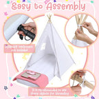 Windyun Kids Teepee Tent Sleepover Party Set, White, 8-Pack