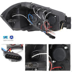AKKON Dual Halo DRL Projector LED Headlight And LED Tail Lamp Set, Black Housing - 2006-2013 Chevy Impala, 2014-2016 Limited