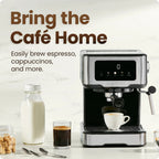 Chefman CraftBrew Espresso Machine With Steam Wand, Touch Controls, Stainless Steel - RJ54-SS-15-D