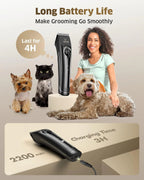 Dog Grooming Clippers With 4 Guide Combs - 6500 RPM