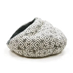 Small Dog Burger Snuggle Bed, Modern Grey, 24in L x 23in W x 12in H