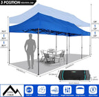 COBIZI 10x20 Heavy Duty Pop-Up Canopy Tent With 6 Sidewalls - Black