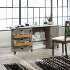 Craft Cart Rolling Sewing Storage Cabinet With Expandable Top - Mystic Oak