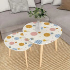 JYHOME Small Nesting Coffee Table - Hot Air Balloons Sky Triangle Pattern