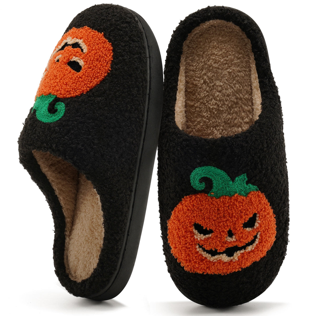 Ecetana Halloween Slippers for Women Men Fuzzy House Shoes with Memory Foam