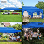 COBIZI 10x20 Heavy Duty Pop-Up Canopy Tent With 6 Sidewalls - Black