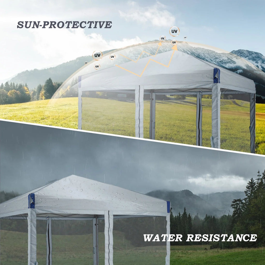 Aoodor Pop Up Canopy 12'x12' With Removable Mesh Sidewalls - Black