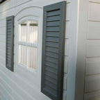 Lifetime Side Entry Plastic Storage Shed 15 ft W x 8 ft D Gray/Beige - 6446