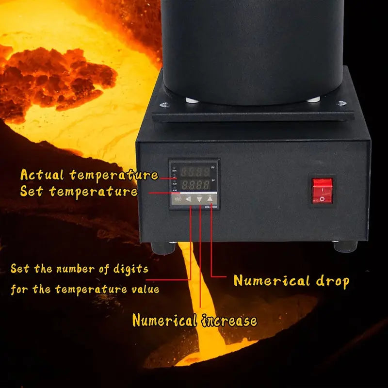 2KG Digital Gold Melting Furnace - 1400W, 2000F, 110V