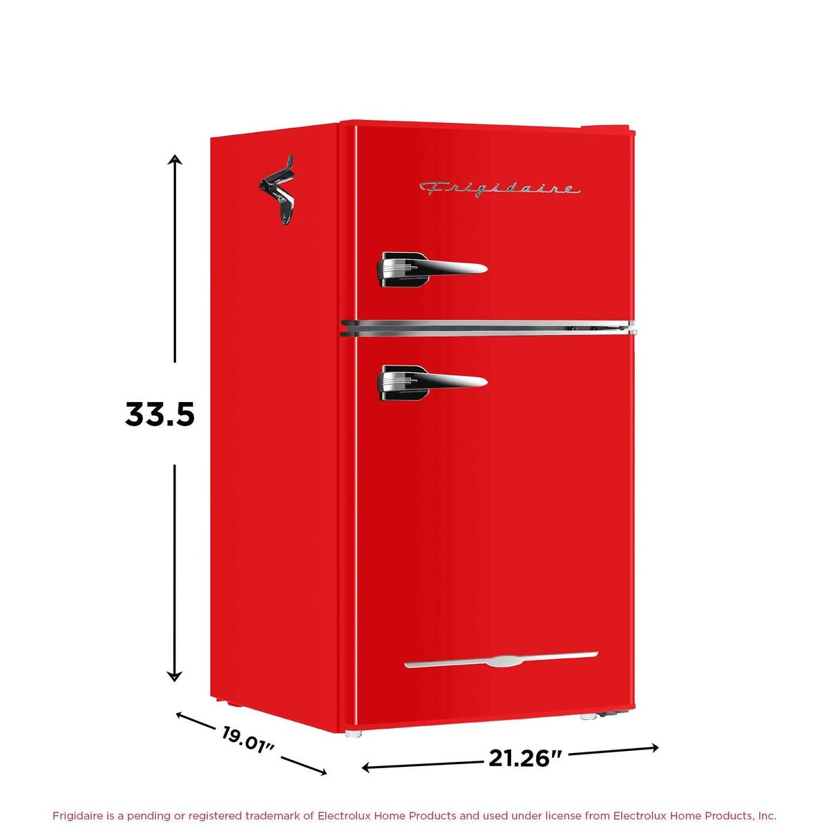 Frigidaire Retro Two-Door Compact Refrigerator With Freezer, 3.1 Cu. Ft., Red