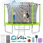 Trampoline With Enclosure Net And Adjustable Basketball Hoop - 8ft, 10ft, 12ft, 14ft, 15ft, 16ft
