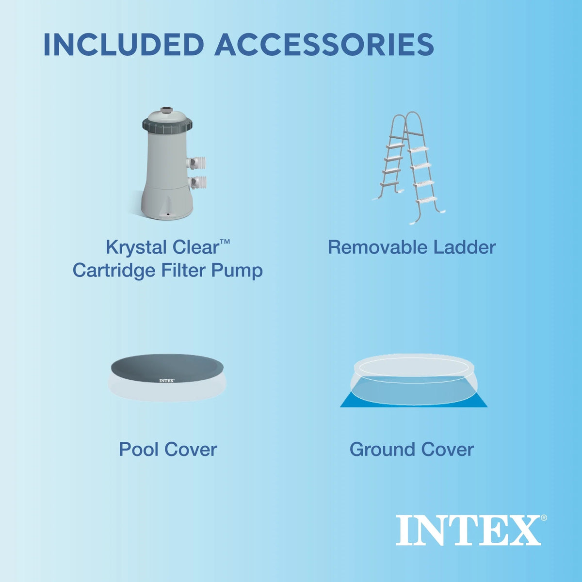 INTEX Easy Set Inflatable Round Pool, 15 ft x 48 in - Filter Pump And Accessories