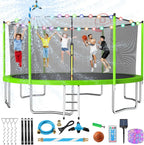 Trampoline With Enclosure Net And Adjustable Basketball Hoop - 8ft, 10ft, 12ft, 14ft, 15ft, 16ft