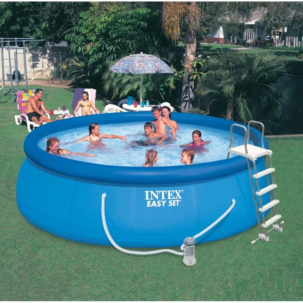 INTEX Easy Set Inflatable Round Pool, 15 ft x 48 in - Filter Pump And Accessories