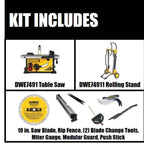 DEWALT 15 Amp Corded 10 in Job Site Table Saw With Rolling Stand - DWE7491RS