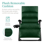 Best Choice Products Oversized Zero Gravity Folding Recliner With Removable Cushion And Side Tray - Fossil Gray