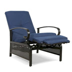 Adjustable Patio Recliner Lounge Chair With Cushion, 300 lbs - 38 (D) x 26.5 (W) x 38.5 (H) Inches