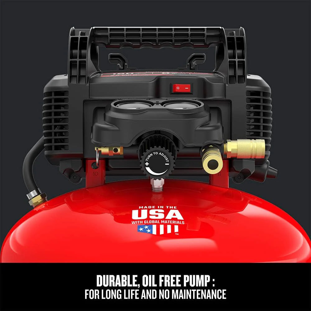 6 Gallon Oil-Free Pancake Air Compressor Kit - 150 PSI
