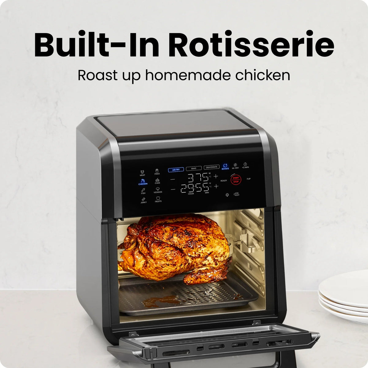 Chefman Digital Air Fryer With Rotisserie, 10 Qt, 17 Presets - CRJ38-10-RDO-V2