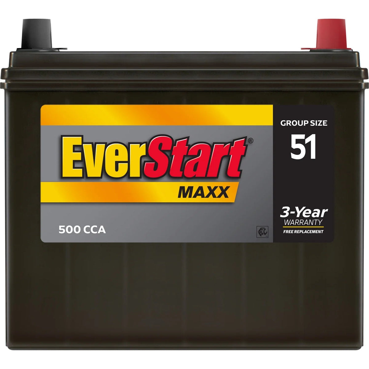EverStart Maxx Lead Acid Automotive Battery, Group Size 51, 12 Volt, 500 CCA